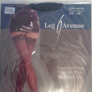 Leg Avenue Sheer Black Seem Thigh Hi